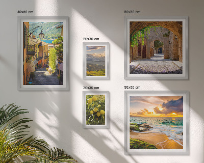 Lot de tableaux encadrés Rues et paysages charmants