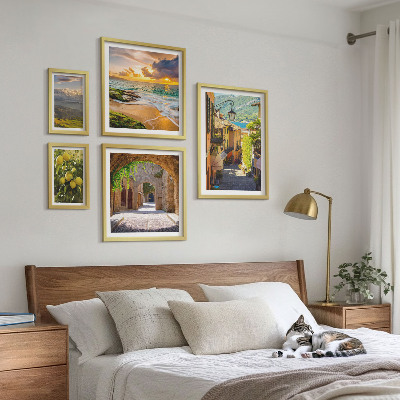 Lot de tableaux encadrés Rues et paysages charmants