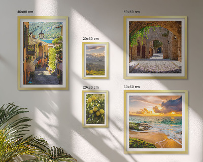 Lot de tableaux encadrés Rues et paysages charmants