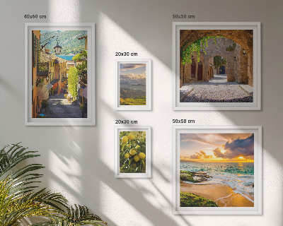 Lot de tableaux encadrés Rues et paysages charmants