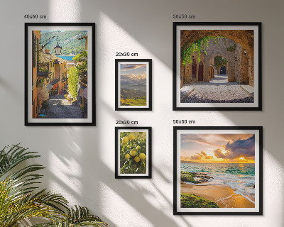 Lot de tableaux encadrés Rues et paysages charmants