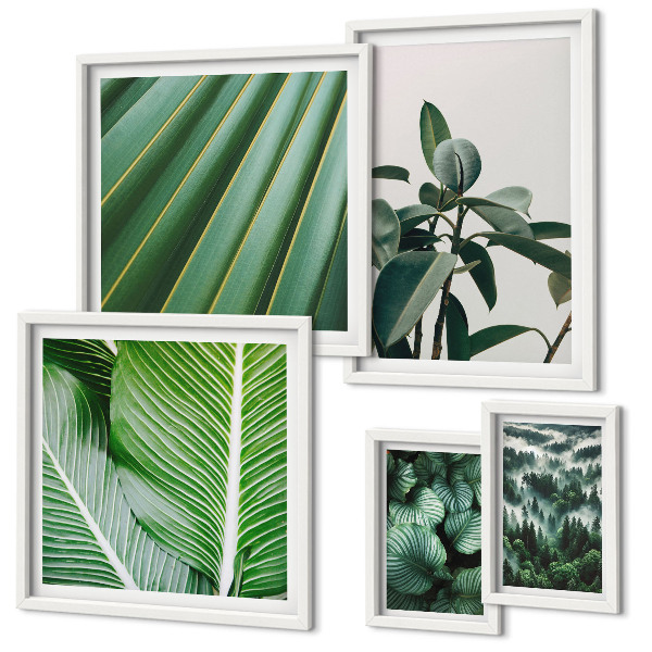 Ensemble de 5 tableaux Inspirations végétales tropicales