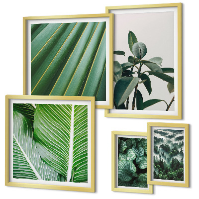 Ensemble de 5 tableaux Inspirations végétales tropicales