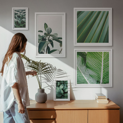 Ensemble de 5 tableaux Inspirations végétales tropicales