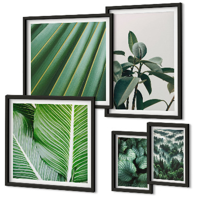 Ensemble de 5 tableaux Inspirations végétales tropicales