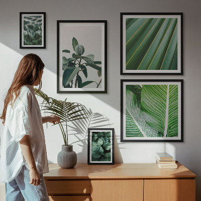 Ensemble de 5 tableaux Inspirations végétales tropicales