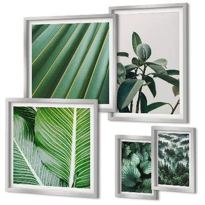 Ensemble de 5 tableaux Inspirations végétales tropicales
