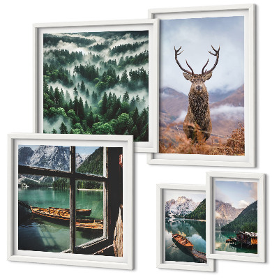 Tableau de décoration murale Nature animaux sauvages montagnes
