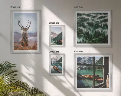 Tableau de décoration murale représentant des animaux sauvages dans les montagnes