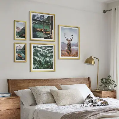 Tableau de décoration murale représentant des animaux sauvages dans les montagnes