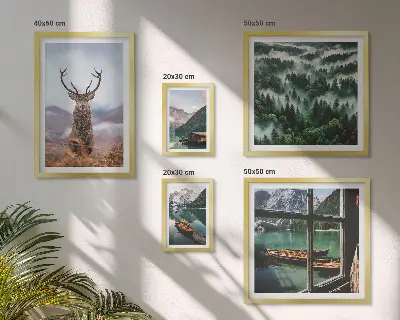 Tableau de décoration murale représentant des animaux sauvages dans les montagnes