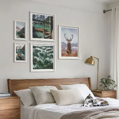 Tableau de décoration murale représentant des animaux sauvages dans les montagnes