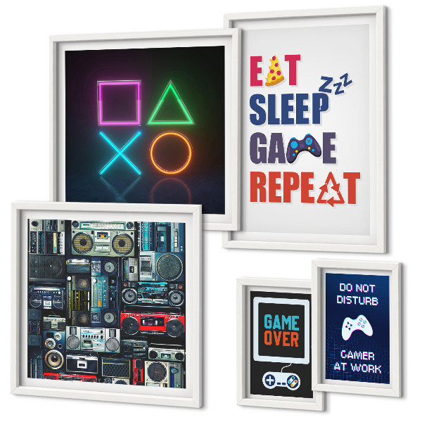 Ensemble de 5 tableaux Décorations élégantes pour gamers