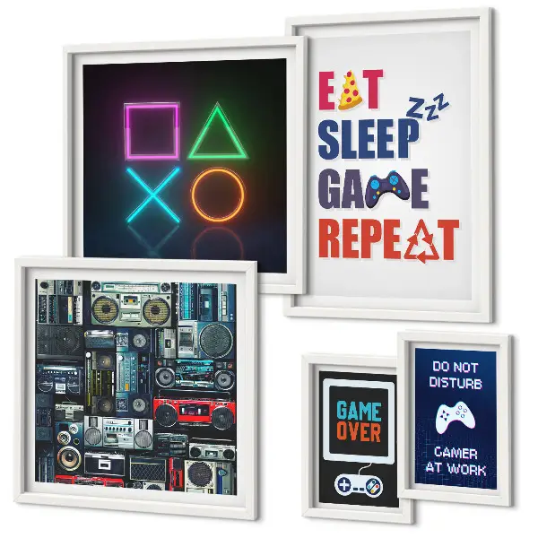Ensemble de 5 tableaux décoratifs pour gamers décorations élégantes