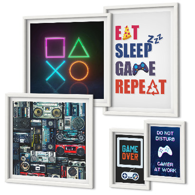 Ensemble de 5 tableaux Décorations élégantes pour gamers