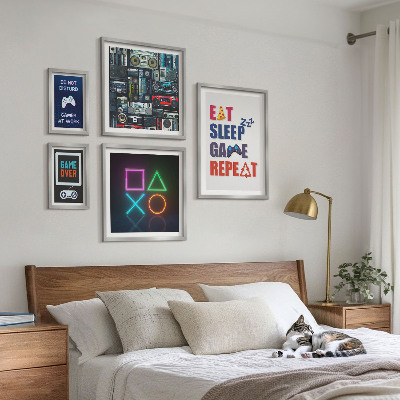 Ensemble de 5 tableaux Décorations élégantes pour gamers