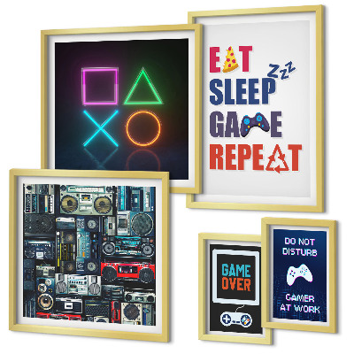 Ensemble de 5 tableaux Décorations élégantes pour gamers