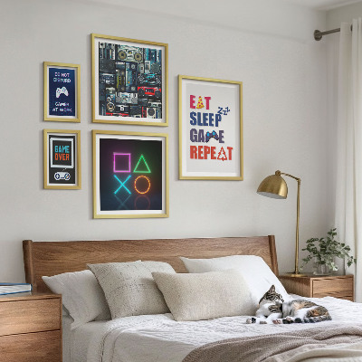 Ensemble de 5 tableaux Décorations élégantes pour gamers