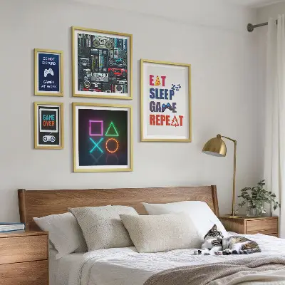 Ensemble de 5 tableaux décoratifs pour gamers décorations élégantes