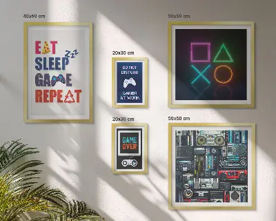 Ensemble de 5 tableaux décoratifs pour gamers décorations élégantes