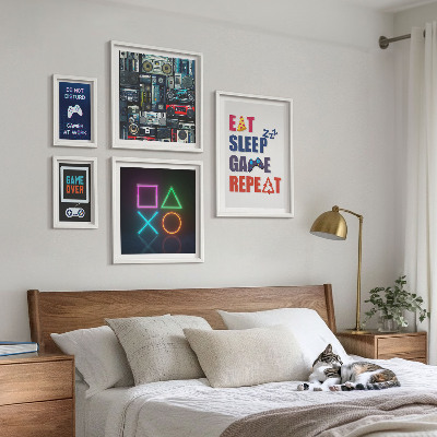 Ensemble de 5 tableaux Décorations élégantes pour gamers
