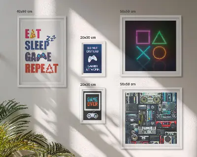 Ensemble de 5 tableaux décoratifs pour gamers décorations élégantes