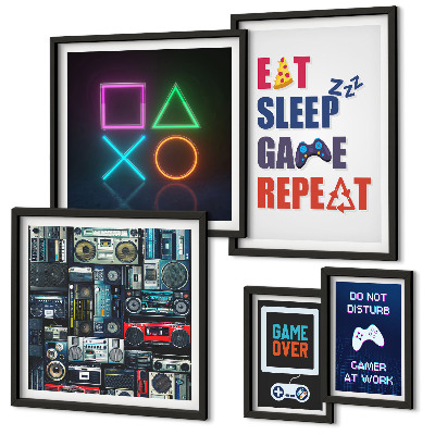 Ensemble de 5 tableaux Décorations élégantes pour gamers
