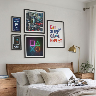 Ensemble de 5 tableaux Décorations élégantes pour gamers