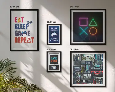 Ensemble de 5 tableaux décoratifs pour gamers décorations élégantes