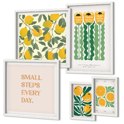 Tableau de décoration murale Slogans positifs sur les fleurs et les agrumes