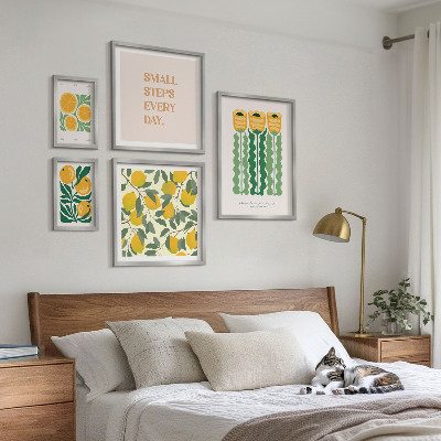 Tableau de décoration murale Slogans positifs sur les fleurs et les agrumes