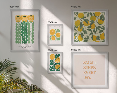 Tableau de décoration murale Slogans positifs sur les fleurs et les agrumes