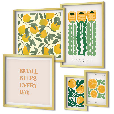 Tableau de décoration murale Slogans positifs sur les fleurs et les agrumes