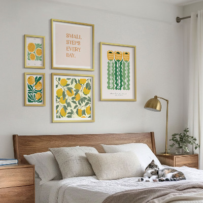 Tableau de décoration murale Slogans positifs sur les fleurs et les agrumes