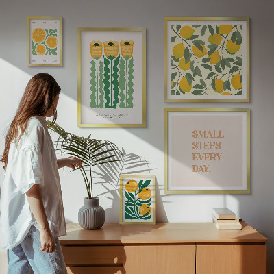 Tableau de décoration murale Slogans positifs sur les fleurs et les agrumes