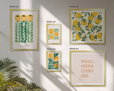 Tableau de décoration murale Slogans positifs sur les fleurs et les agrumes