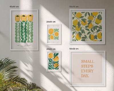 Tableau de décoration murale Slogans positifs sur les fleurs et les agrumes