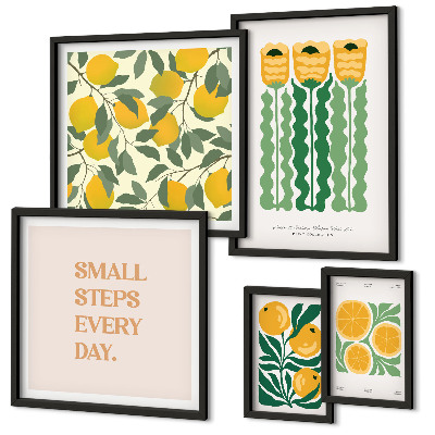 Tableau de décoration murale Slogans positifs sur les fleurs et les agrumes