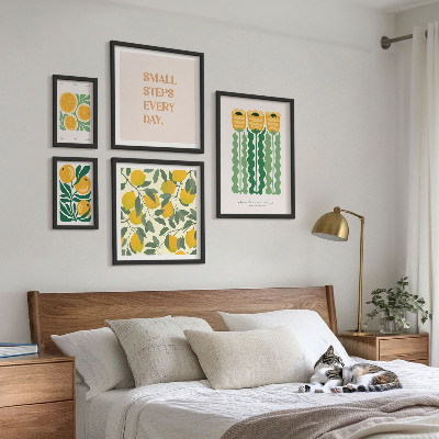 Tableau de décoration murale Slogans positifs sur les fleurs et les agrumes