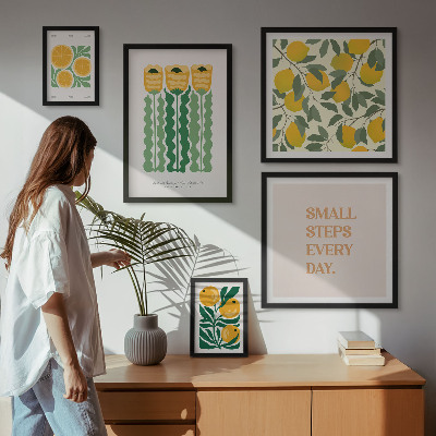 Tableau de décoration murale Slogans positifs sur les fleurs et les agrumes