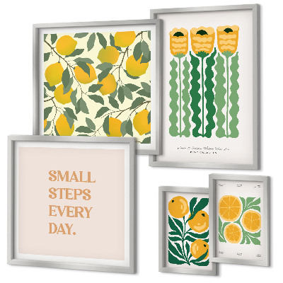 Tableau de décoration murale Slogans positifs sur les fleurs et les agrumes