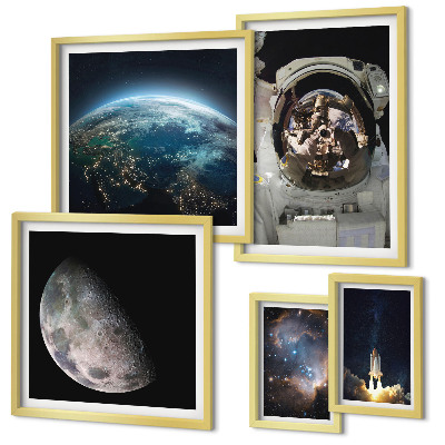 Lot de tableaux encadrés Les découvertes spatiales des astronautes