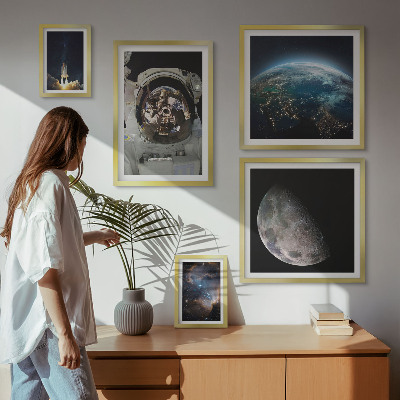 Lot de tableaux encadrés Les découvertes spatiales des astronautes