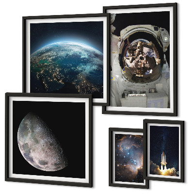 Lot de tableaux encadrés Les découvertes spatiales des astronautes