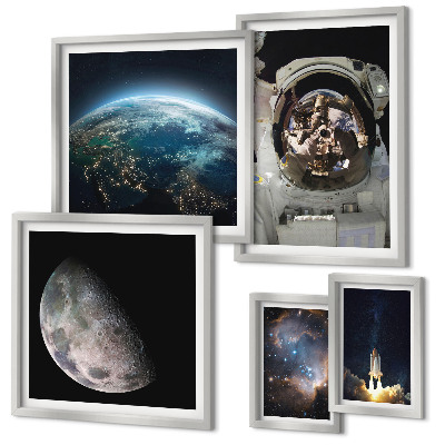Lot de tableaux encadrés Les découvertes spatiales des astronautes