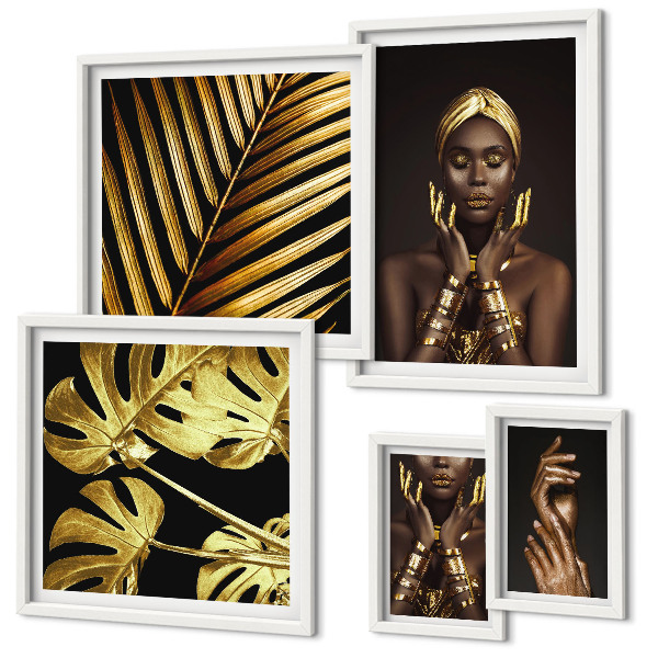 Lot de tableaux encadrés Portraits de femmes dans la nature, style glamour