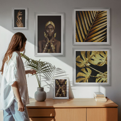 Lot de tableaux encadrés Portraits de femmes dans la nature, style glamour
