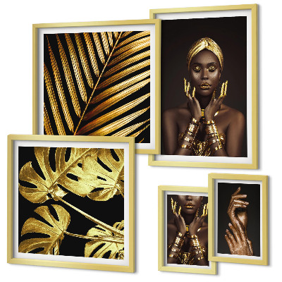 Lot de tableaux encadrés Portraits de femmes dans la nature, style glamour