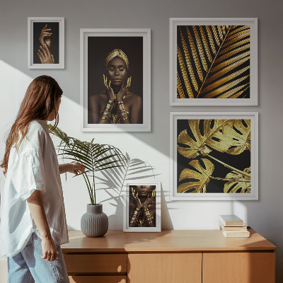 Lot de tableaux encadrés Portraits de femmes dans la nature, style glamour