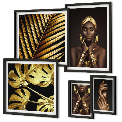 Lot de tableaux encadrés Portraits de femmes dans la nature, style glamour